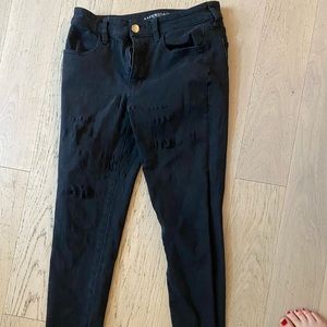American eagle black skinny stretch jeans